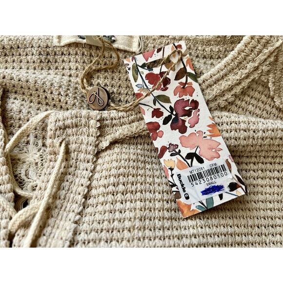 Gimmicks By BKE‎ Women's Ivory Lace Long Sleeve Blouse Size Small NEW - Picture 9 of 12